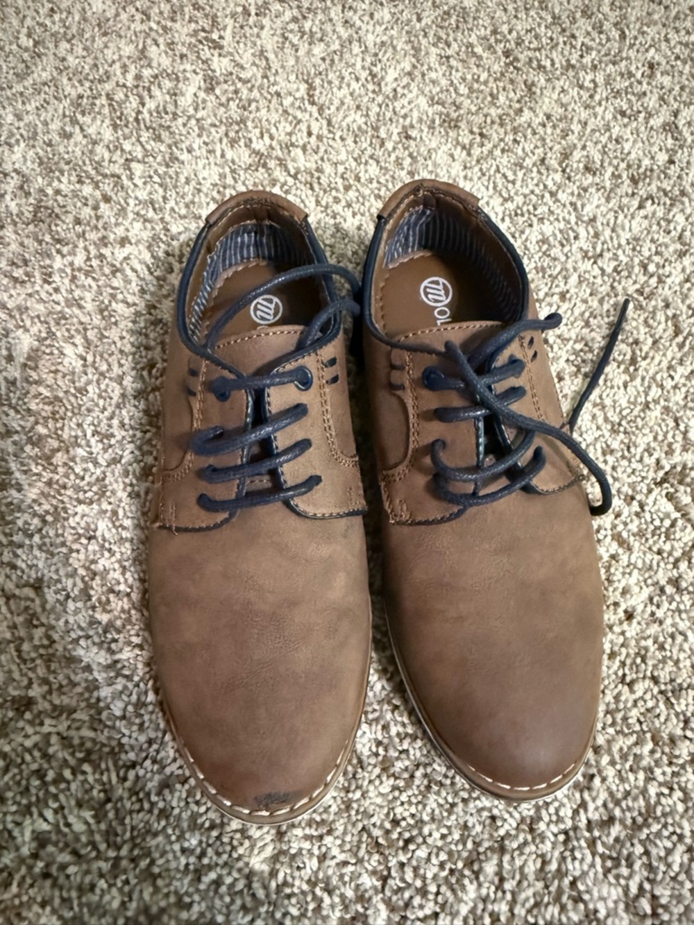 Boys Casual Brown Lace-Up Oxfords